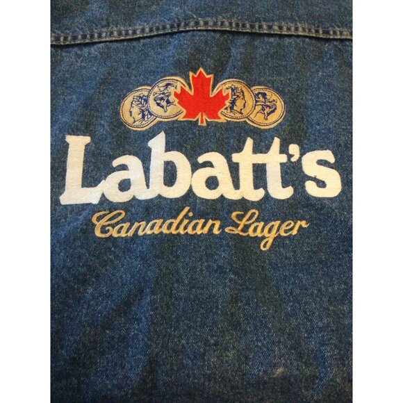 Vintage Labatt's Canadian Liquor Beer Denim Blue Jean Jacket Mens XL Gap - Picture 1 of 4